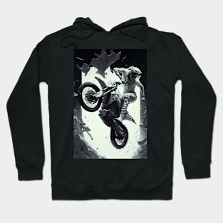 Dirt bike rider - style- w/ grey and white Hoodie